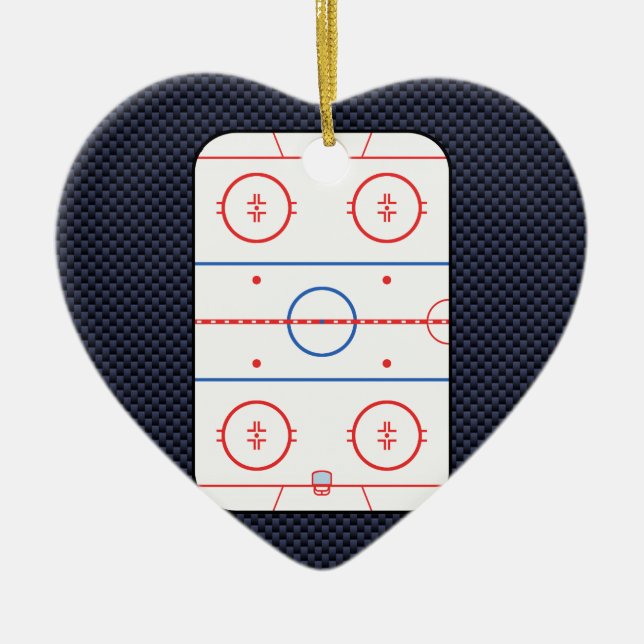 Hockey Game Companion Carbon Fibre Style Ceramic Ornament (Front)