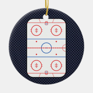 Hockey Game Companion Carbon Fibre Style Ceramic Ornament