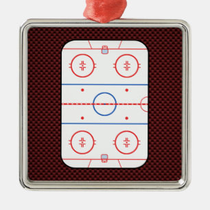 Hockey Game Companion Rink Diagram Metal Ornament