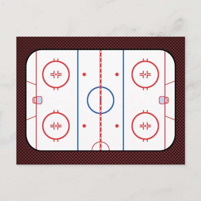 Hockey Game Companion Rink Diagram Postcard (Front)
