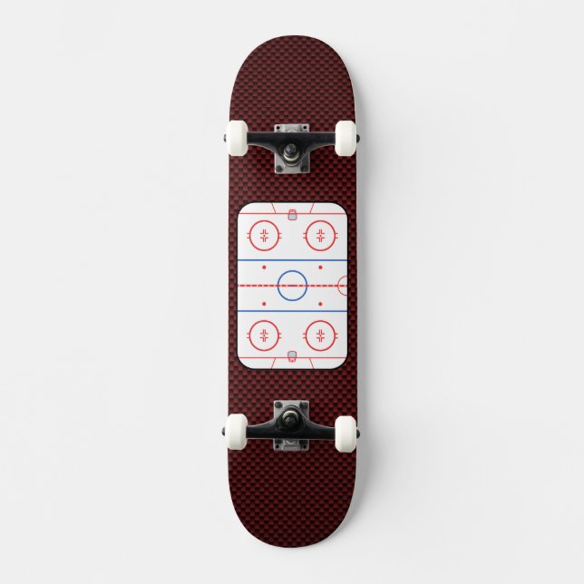 Hockey Game Companion Rink Diagram Skateboard (Front)