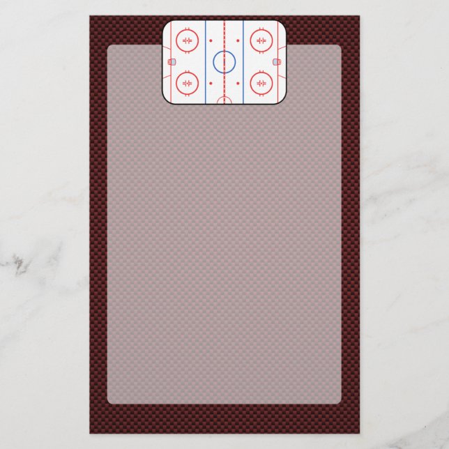 Hockey Game Companion Rink Diagram Stationery (Front)