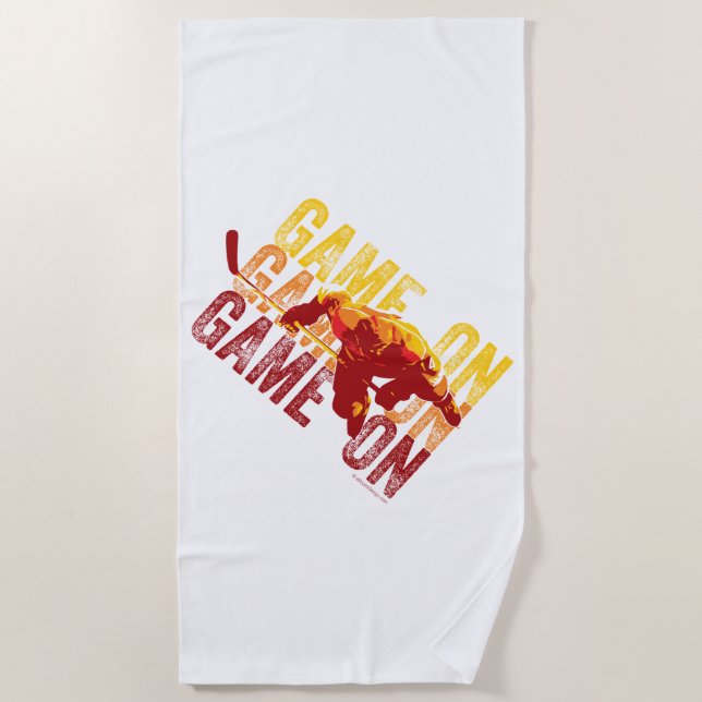 (Hockey) Game On Beach Towel (Front)