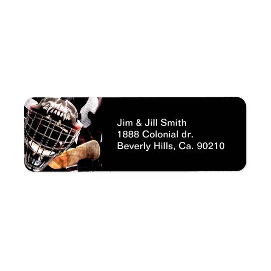 Hockey Gear Grunge Style Return Address Label
