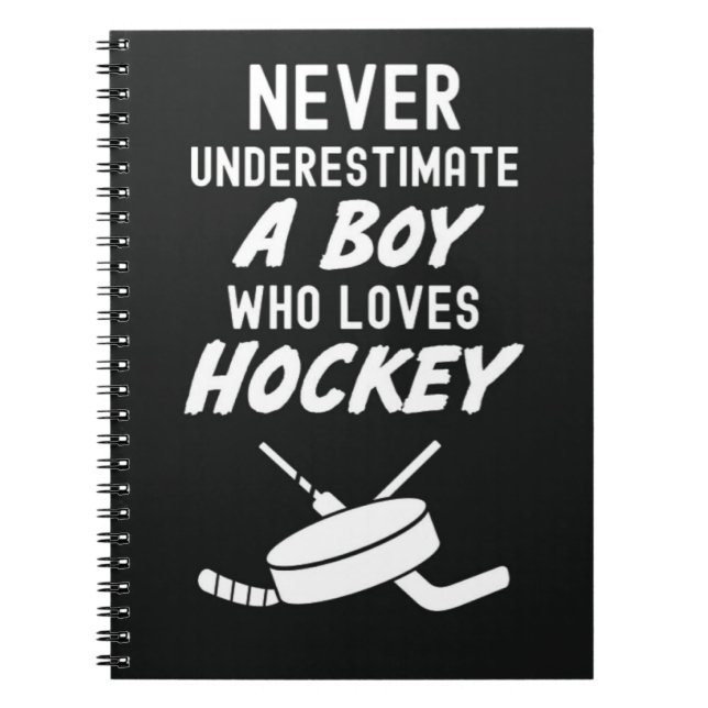 Hockey Gifts For Boys Kids Player Children School Notebook (Front)