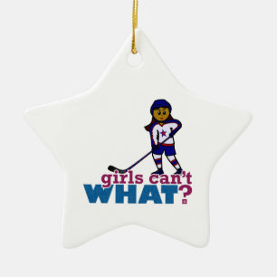 Hockey Girl Ceramic Tree Decoration