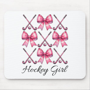 Hockey Girl Field Hockey Girl Coquette Bow Mouse Pad