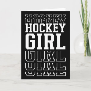 Hockey Girl Funny Layered Text Daughter Youth Kids Card