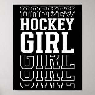 Hockey Girl Funny Layered Text Daughter Youth Kids Poster