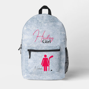 Hockey Girl Hot Pink Printed Backpack