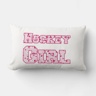 Hockey Girl Pink Floral Lumbar Cushion