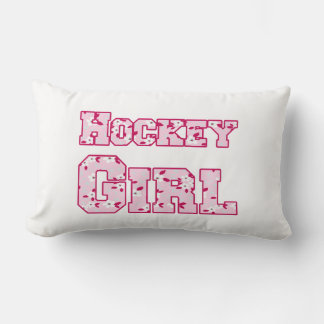 Hockey Girl Pink Floral Lumbar Cushion