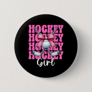 Hockey Girl Street Hockey Girl Coquette Bow _1 6 Cm Round Badge