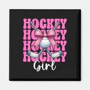Hockey Girl Street Hockey Girl Coquette Bow _1 Magnet
