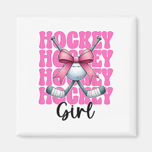 Hockey Girl Street Hockey Girl Coquette Bow _2 Magnet
