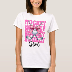 Hockey Girl Street Hockey Girl Coquette Bow _2 T-Shirt