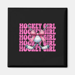 Hockey Girl Street Hockey Girl Coquette Bow Magnet