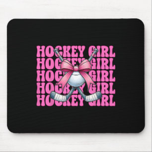 Hockey Girl Street Hockey Girl Coquette Bow Mouse Pad