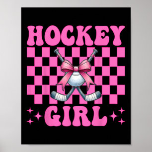 Hockey Girl Street Hockey Girl Coquette Bow Poster