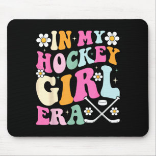 Hockey Girl Vibes Vintage Game Day Groovy Hockey Mouse Pad