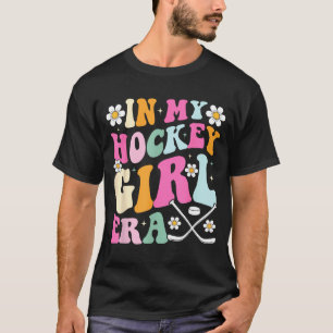 Hockey Girl Vibes Vintage Game Day Groovy Hockey T-Shirt