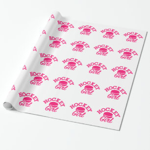 Hockey girl wrapping paper