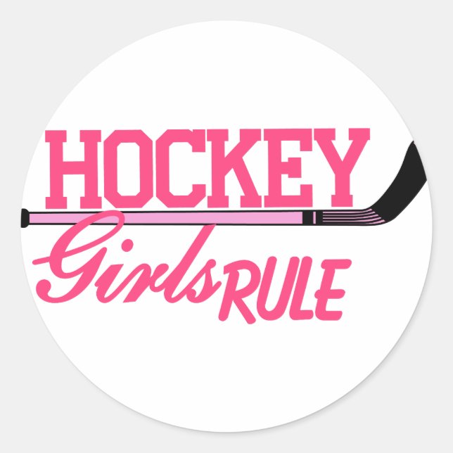 Hockey Girls Rule Classic Round Sticker (Front)