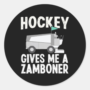 Hockey Gives Me A Zamboner Hockey Player Winter Sp Classic Round Sticker