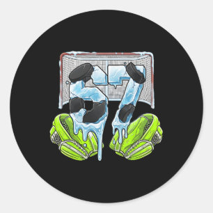 Hockey Goalie 67 Six Seven 6 7 Gen Alpha Meme Drip Classic Round Sticker
