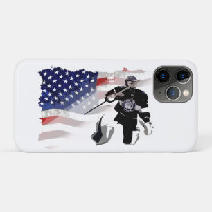 Hockey Goalie and US Flag   iPhone 11 Pro Case