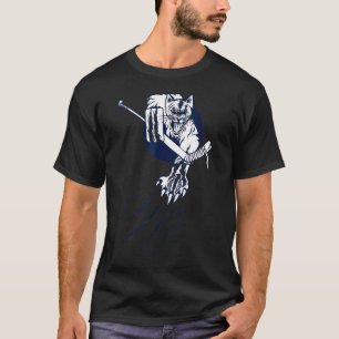 Hockey Goalie Beast In Goal Crease Ice Panther Cat T-Shirt