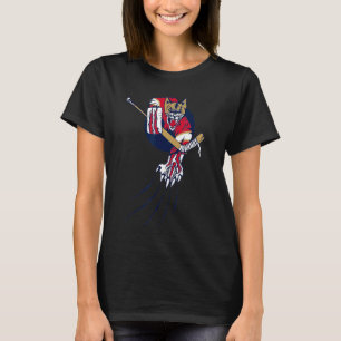 Hockey Goalie Beast In Goal Crease Ice Panther Cat T-Shirt