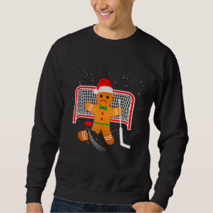 Hockey Goalie Christmas Gingerbread Man Goalie Sweatshirt