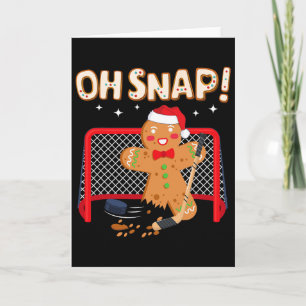 Hockey Goalie Funny Christmas Gingerbread Man Oh S Card