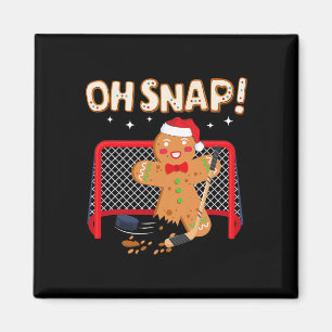 Hockey Goalie Funny Christmas Gingerbread Man Oh S Magnet
