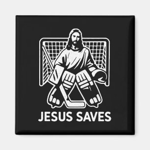 Hockey Goalie Goalkeeper Jesus Saves Christian Hoc Magnet