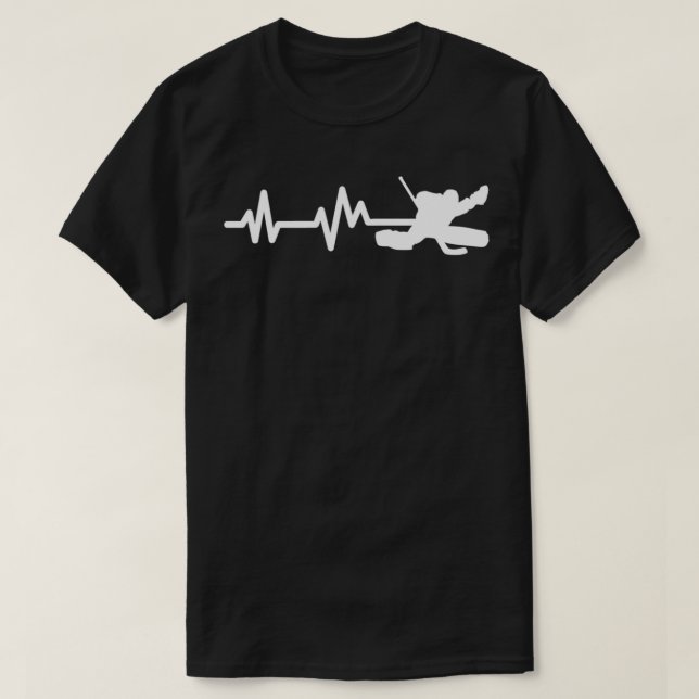 Hockey Goalie Heartbeat Ice Hockey Goalie  T-Shirt (Design Front)