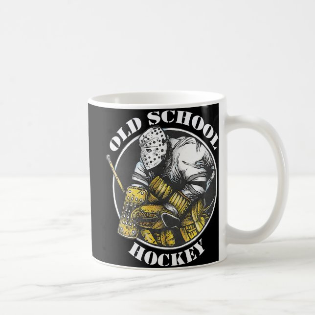 Hockey Goalie Heritage Vintage Old School  Coffee Mug (Right)