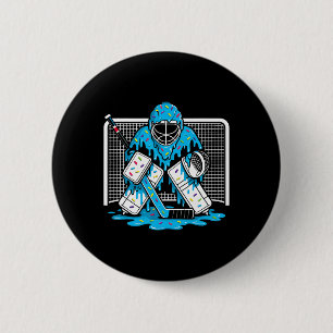 Hockey Goalie Ice Cream Drip Boys Ice Hockey Youth 6 Cm Round Badge