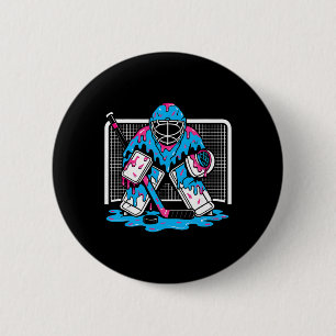 Hockey Goalie Ice Cream Drip Boys Ice Hockey Youth 6 Cm Round Badge