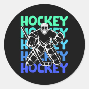 Hockey Goalie Ice Hockey Kids Boys Youth Men  Classic Round Sticker