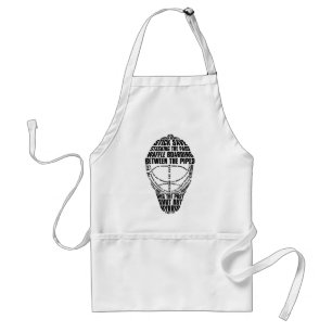 Hockey Goalie Mask Calligram Apron