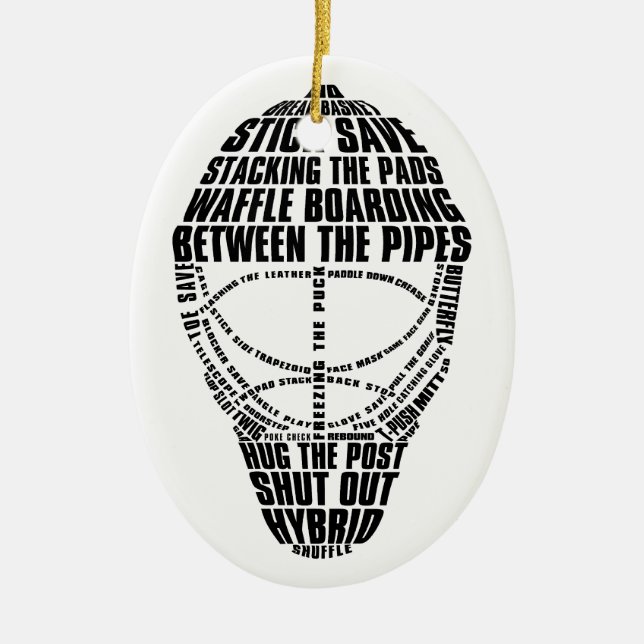 Hockey Goalie Mask Christmas Ornament (Front)