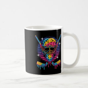 Hockey Goalie Mask Dripping Paint Vaporwave Drip H Coffee Mug