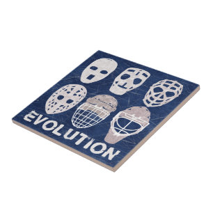Hockey Goalie Mask Evolution Ceramic Tile