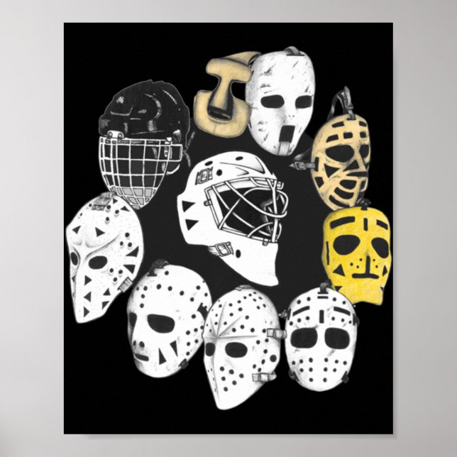 Hockey Goalie Mask Evolution Heritage Vintage Mode Poster (Front)