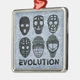 Hockey Goalie Mask Evolution Metal Tree Decoration