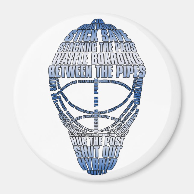 Hockey Goalie Mask Magnet (Front)
