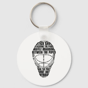 Hockey Goalie Mask Tygraphy Key Ring