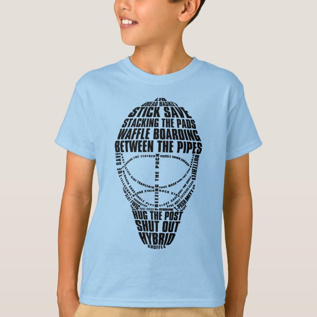 Hockey Goalie Mask Typography T-Shirt (Front)